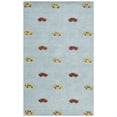 thumbnail image 1 of SAFAVIEH Kids Cars Stripes Area Rug, Light Blue/Yellow, 4' x 6', 1 of 7