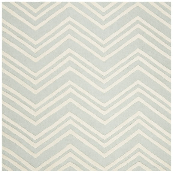 Safavieh Handmade Kids Erza Wool Rug Green,Ivory 5' x 5' 5' x 8',5' Square Indoor,Handmade Living Room,Kids Room,Bedroom Square