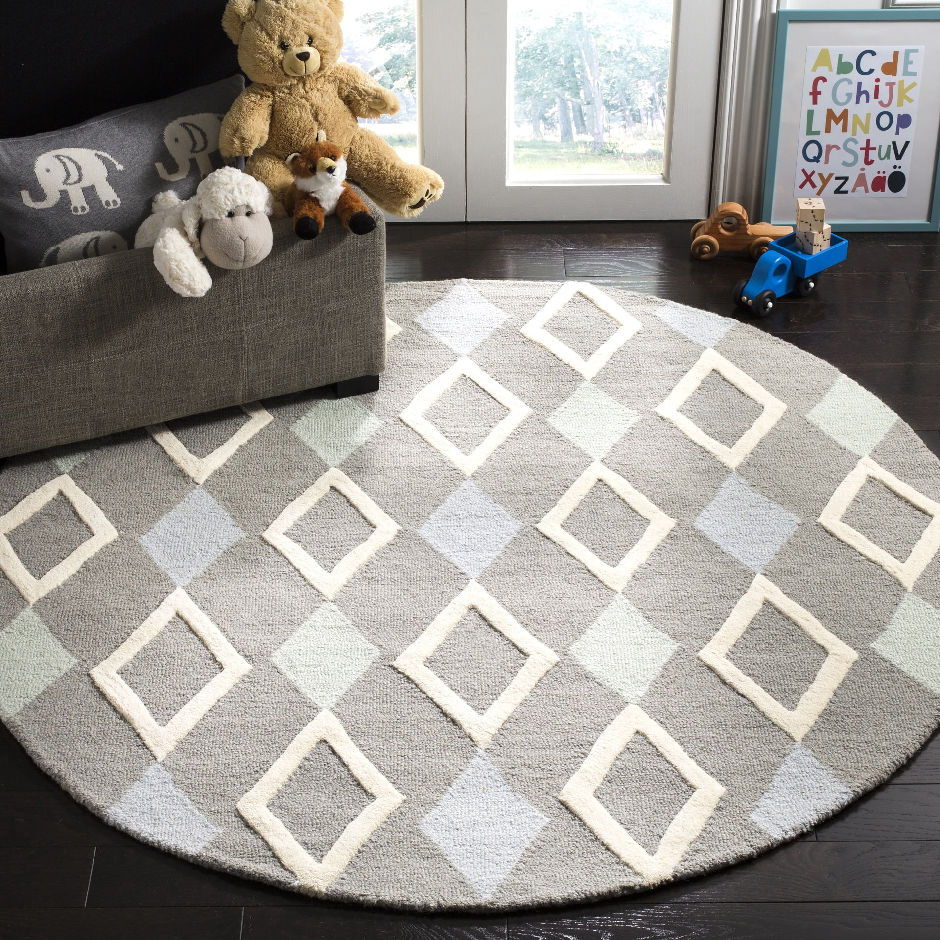 Safavieh  Handmade Kids Siranoush Wool Rug 5'  x  5' 5' x 8',5' Round Indoor,Handmade Kids Room,Living Room,Bedroom Round