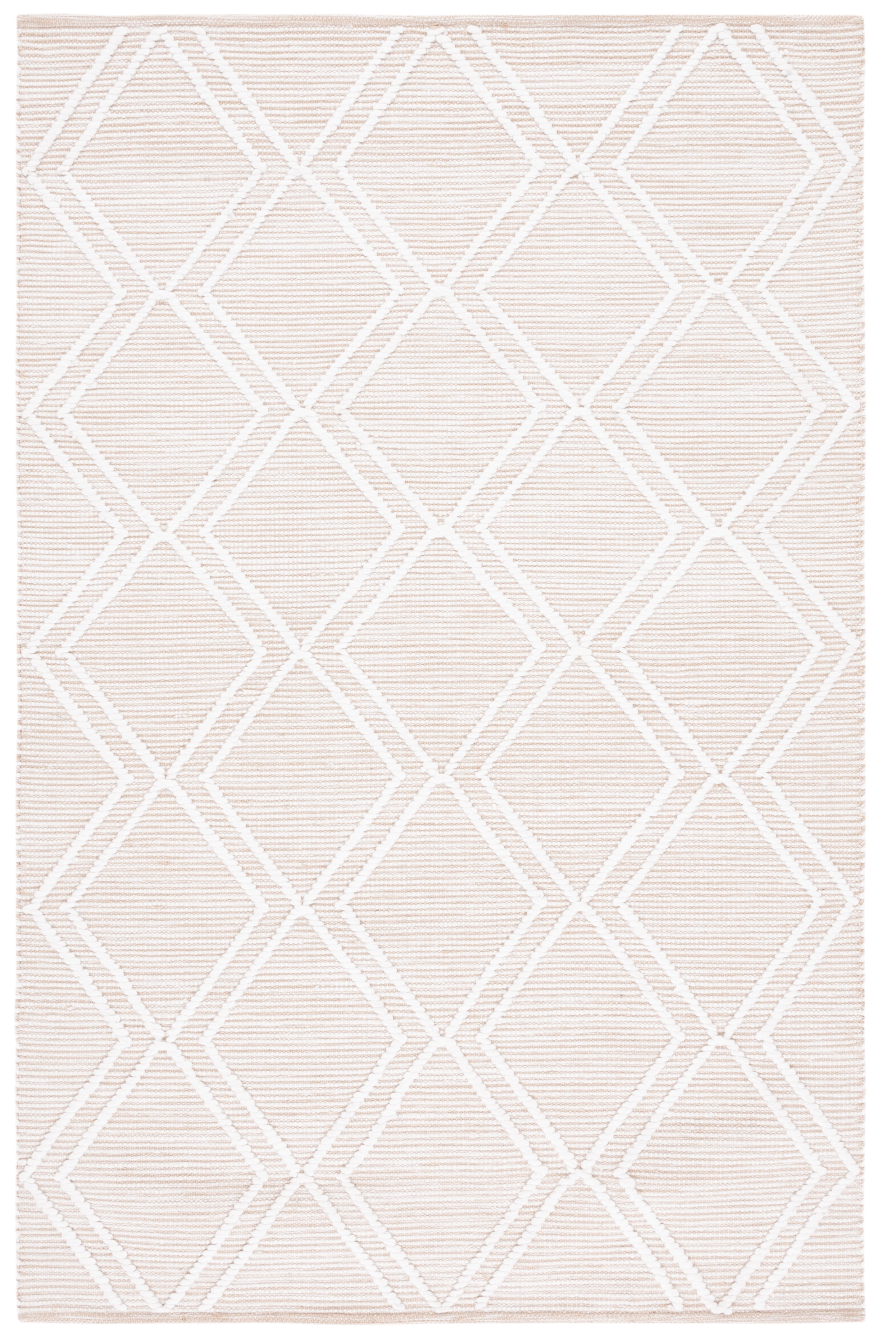 Natural Ivory Flat Woven Synthetic 5'x8' Area Rug