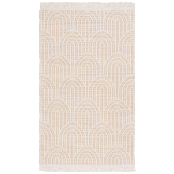 Safavieh  Handmade Kilim Suela Geometric Tassel Wool Rug 3' x 5' - Gold/Ivory