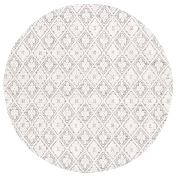 SAFAVIEH Marbella Rosario Geometric Area Rug, Grey/Ivory, 6' x 6' Round
