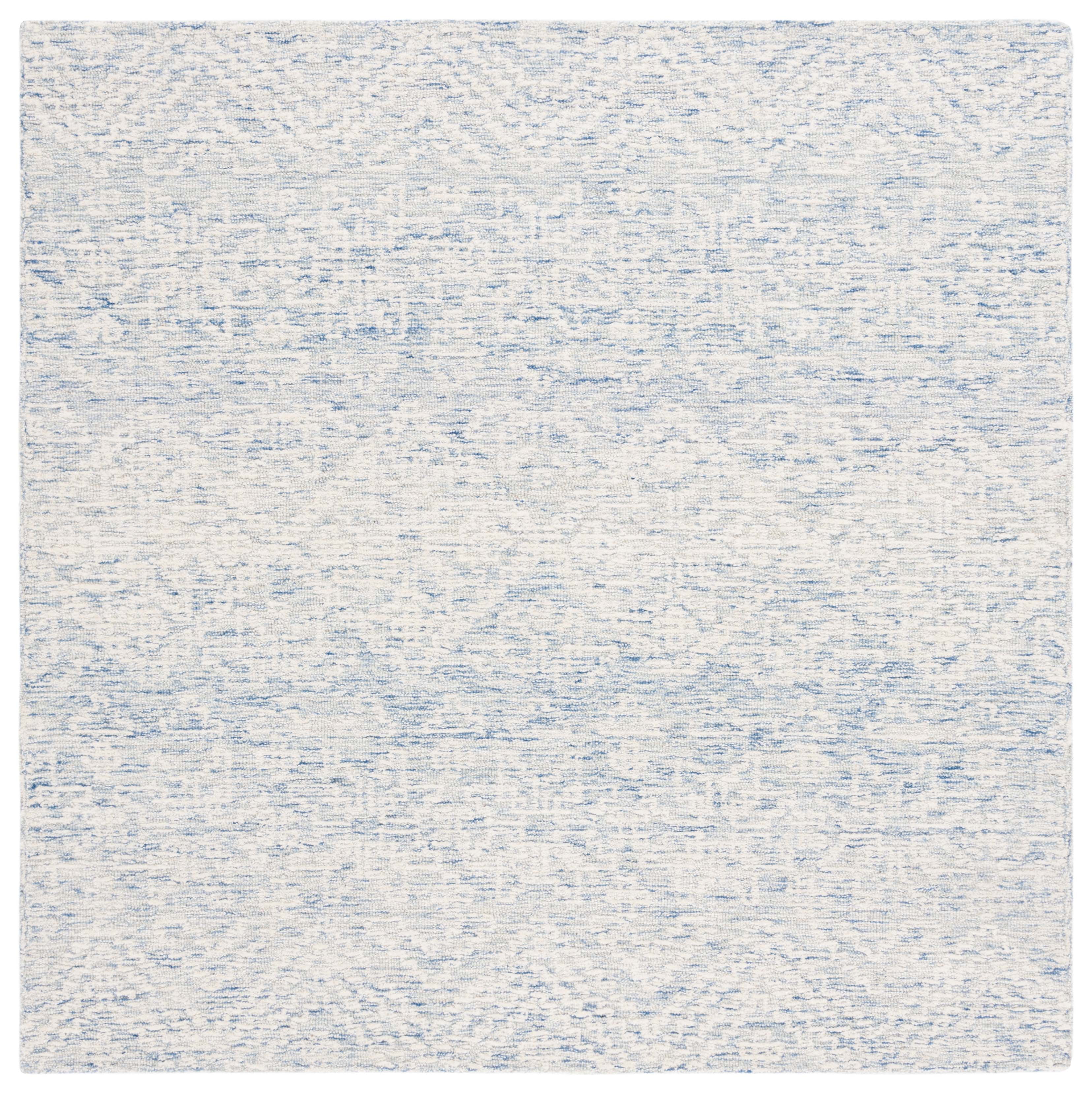 Ivory Elegance Square Hand-Tufted Wool Rug 6' x 6'
