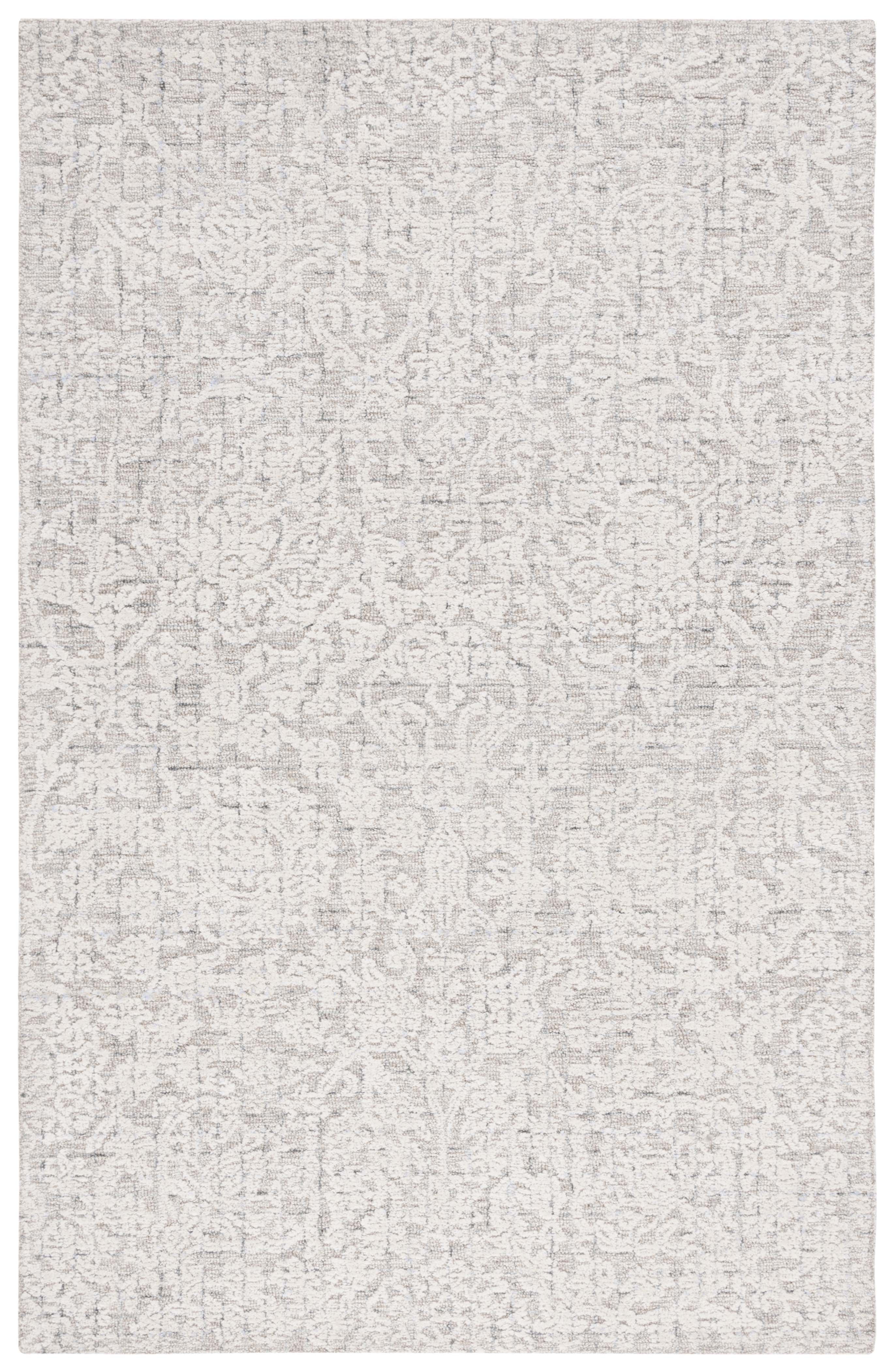 Beige Ivory Hand-Tufted Wool Viscose 4' x 6' Area Rug