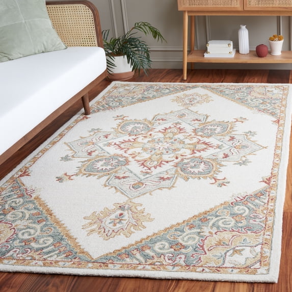 Safavieh Handmade Metro Ughetta Floral Medallion Wool Rug 5' x 8' - Ivory/Grey