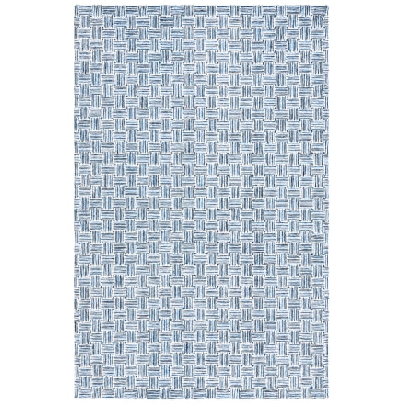 SAFAVIEH Micro-Loop Charlotte Solid Area Rug, Navy/Ivory, 8' x 10'