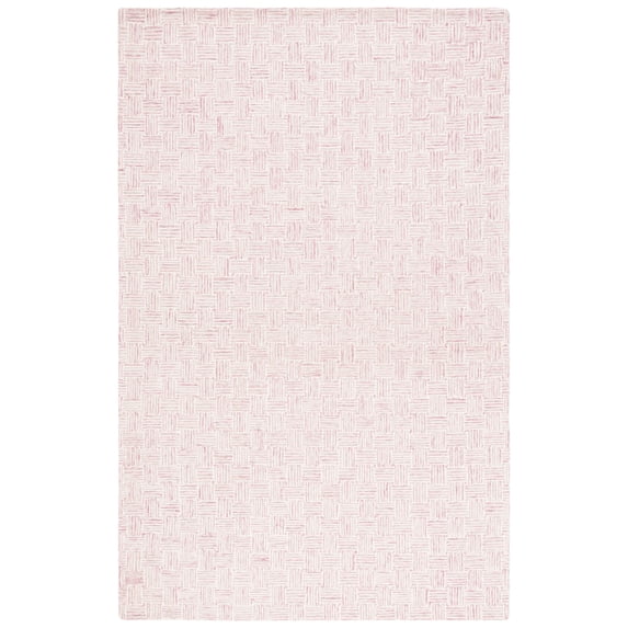 SAFAVIEH Micro-Loop Charlotte Solid Area Rug, Pink/Ivory, 4' x 6'