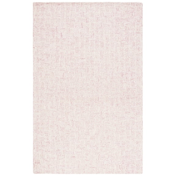 SAFAVIEH Micro-Loop Charlotte Solid Area Rug, Pink/Ivory, 6' x 9'