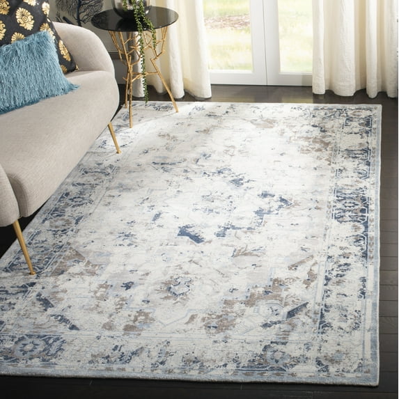 Safavieh Handmade Mirage Anisia Modern Abstract Viscose Rug Blue/Creme 9' x 12' 9' x 12'
