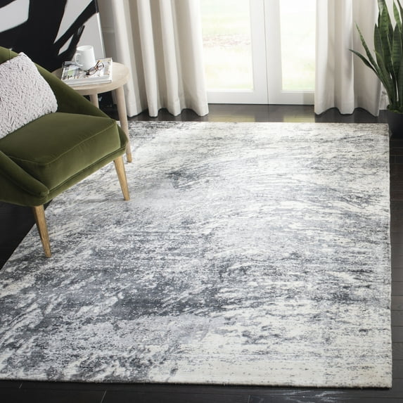 Safavieh Handmade Mirage Miradije Modern Abstract Viscose Rug Grey/Ivory 6' x 9' 6' x 9'