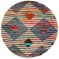 thumbnail image 1 of Safavieh  Handmade Nantucket Maaya Bohemian Wool & Cotton Rug 4' Round - Beige/Blue, 1 of 5