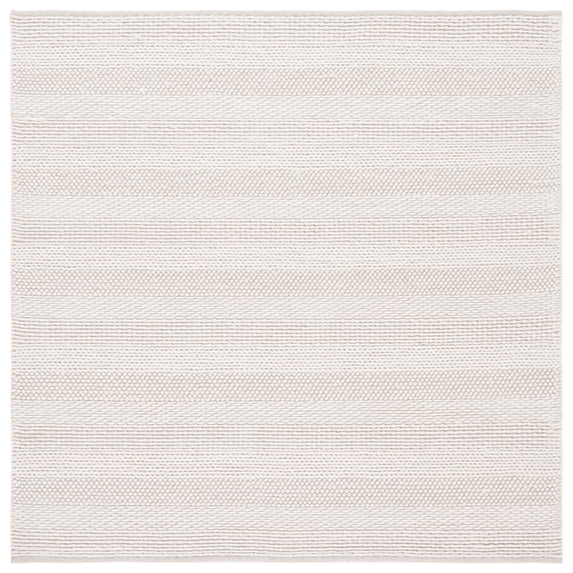 SAFAVIEH Natura Hester Striped Wool Area Rug, Ivory, 6' x 6' Square