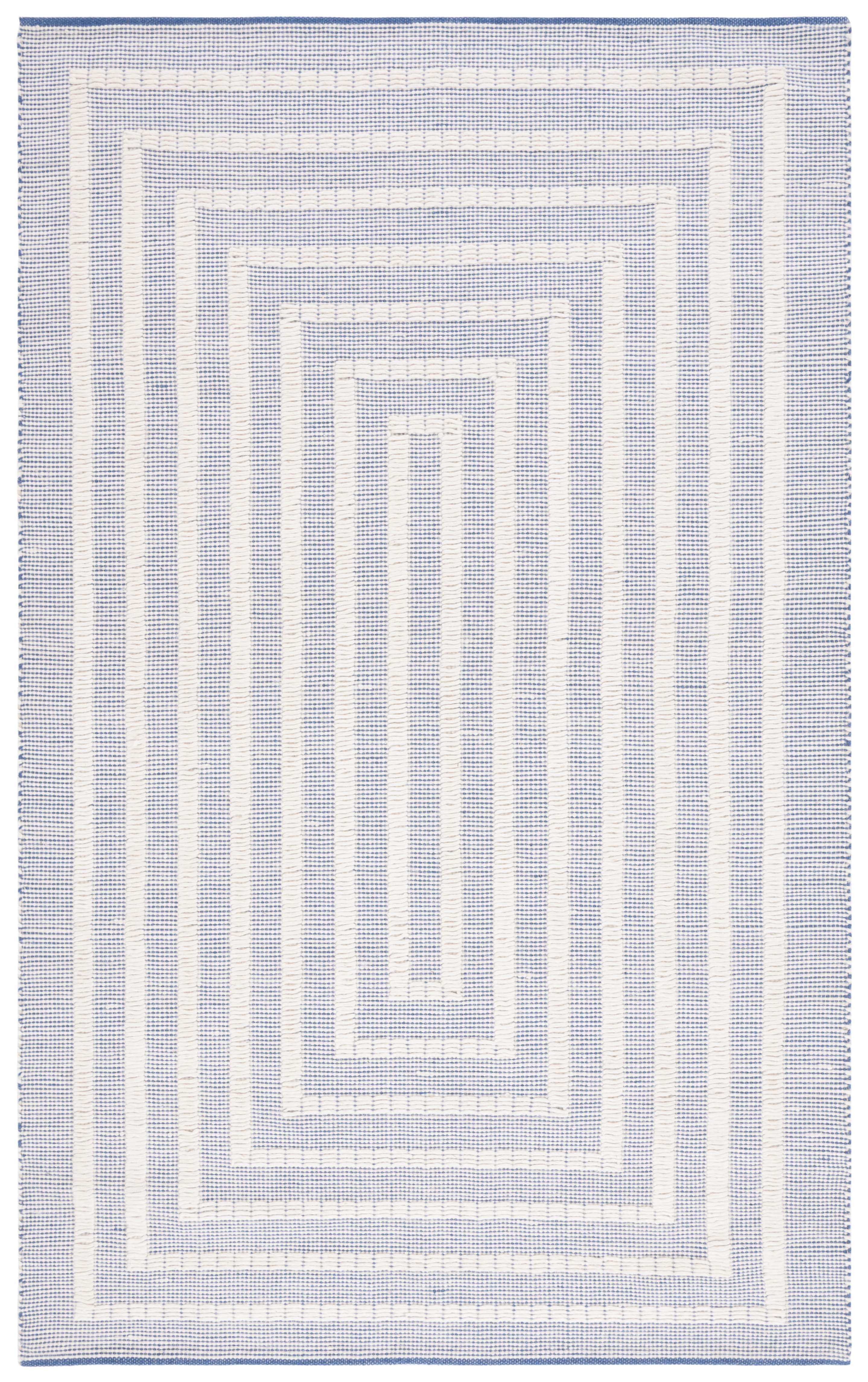SAFAVIEH Natura Allen Bordered Area Rug, Blue/Ivory, 5' x 8'