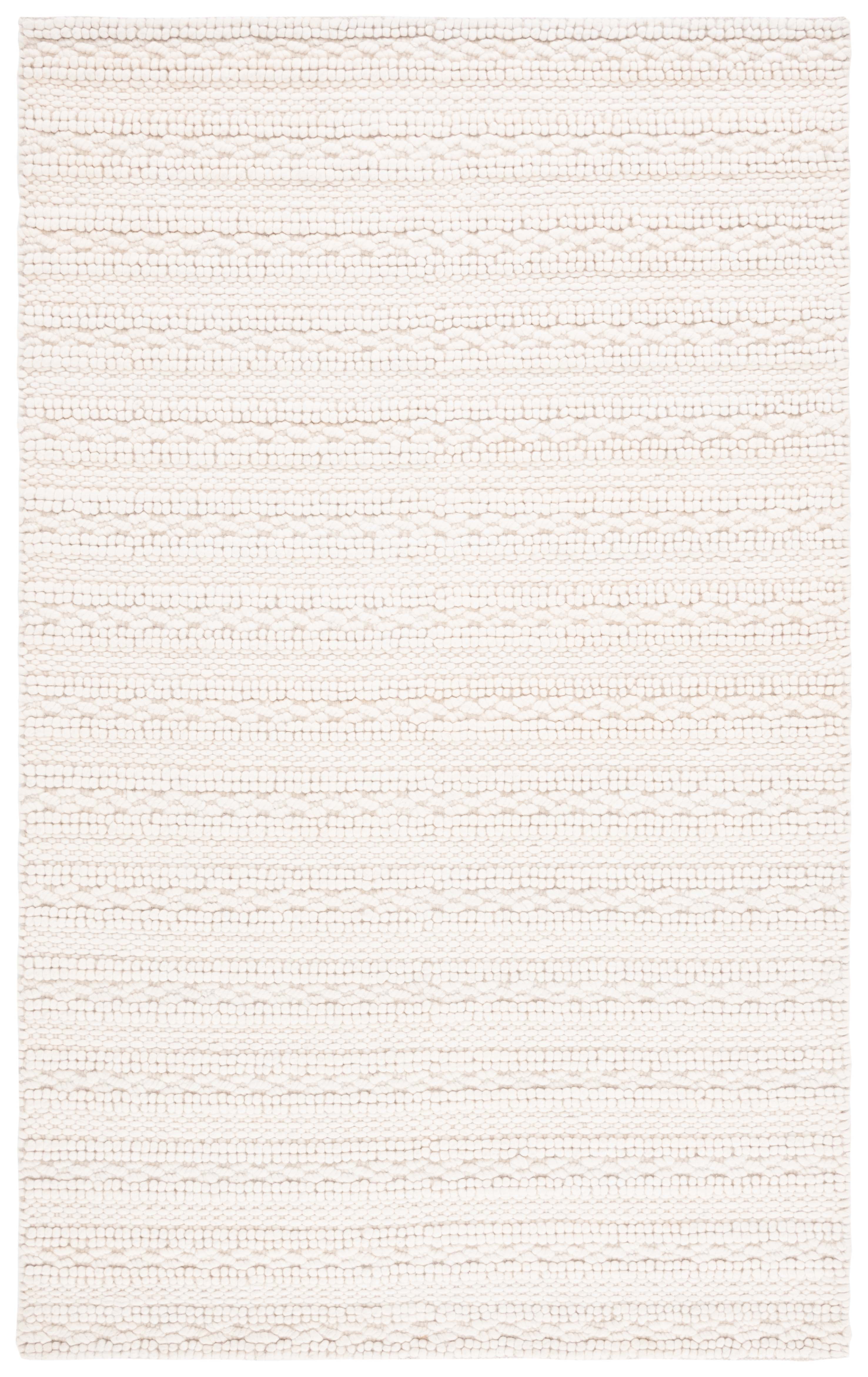 Ivory Hand-Tufted Wool Rectangular Area Rug 3' x 5'
