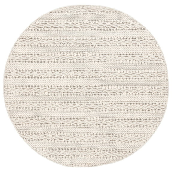 SAFAVIEH Natura Rosaline Striped Area Rug, Ivory, 6' x 6' Round