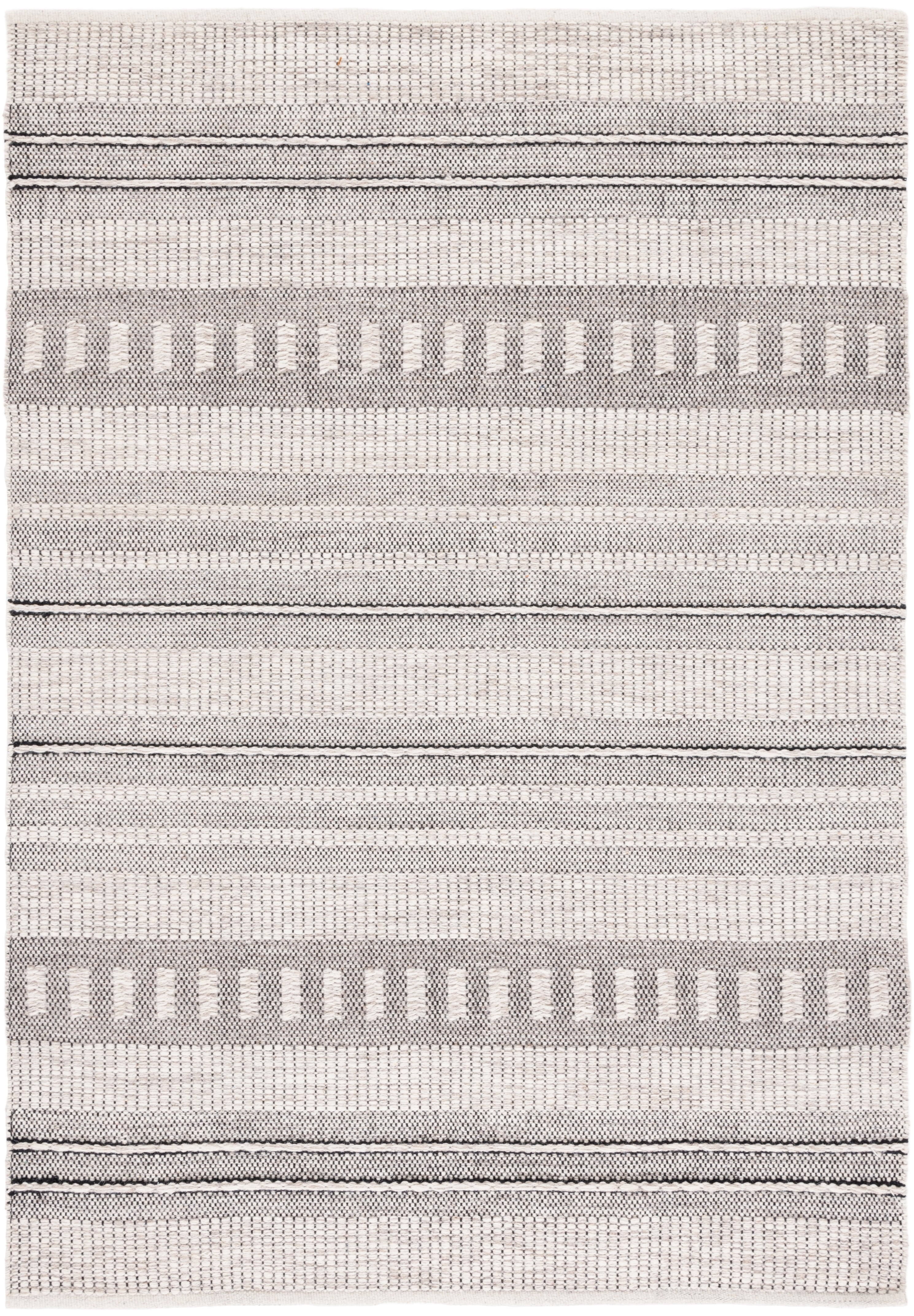 Handmade Natura Wool Area Rug - 3' x 5', Black and Grey