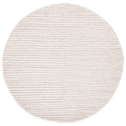 SAFAVIEH Natura Fredrick Striped Area Rug, Ivory/Beige, 12' x 12' Round