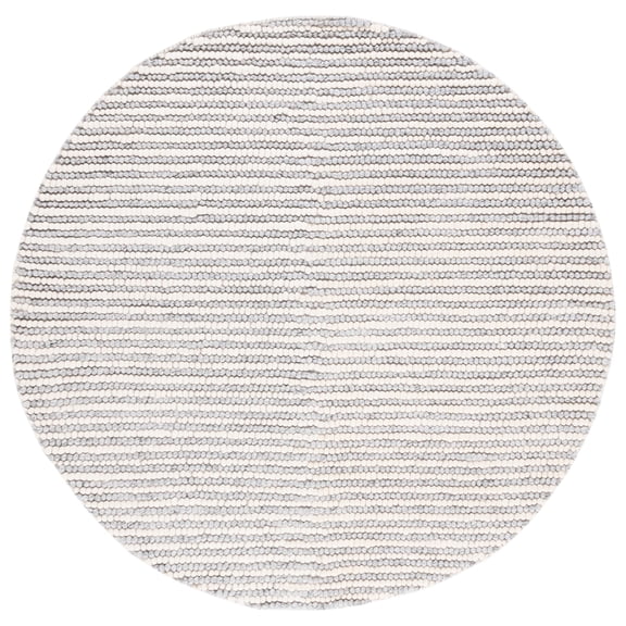SAFAVIEH Natura Fredrick Striped Area Rug, Ivory/Grey, 8' x 8' Round