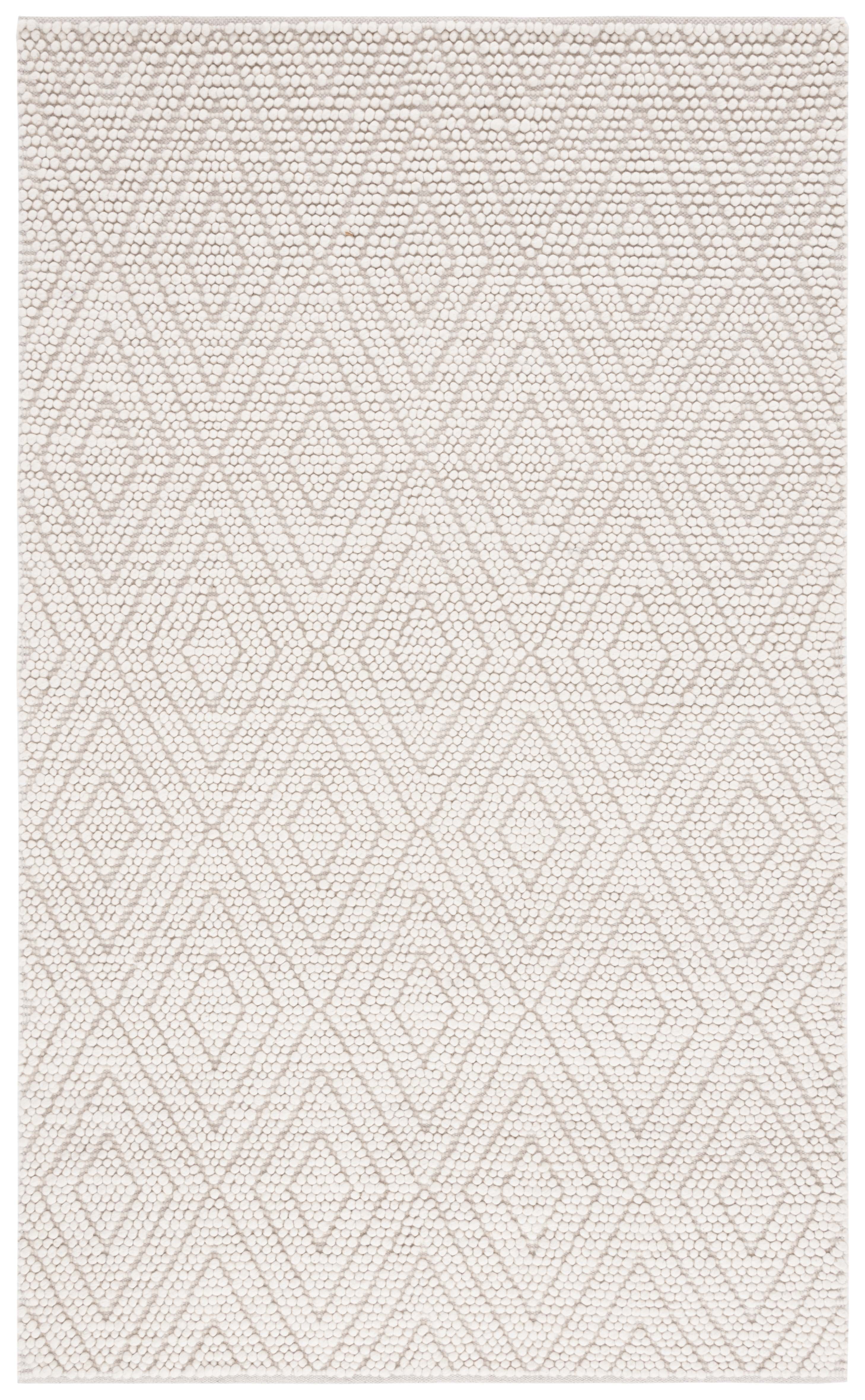 Ivory Handwoven Wool 4' x 6' Rectangular Area Rug