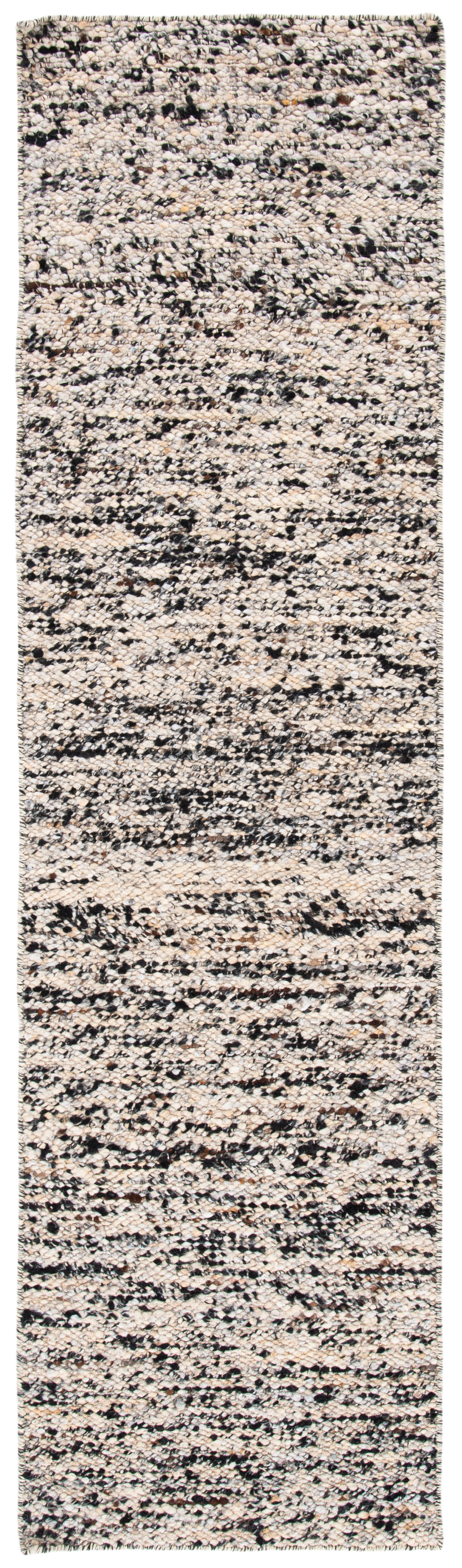 Handmade Beige and Grey Wool Tufted Runner Rug