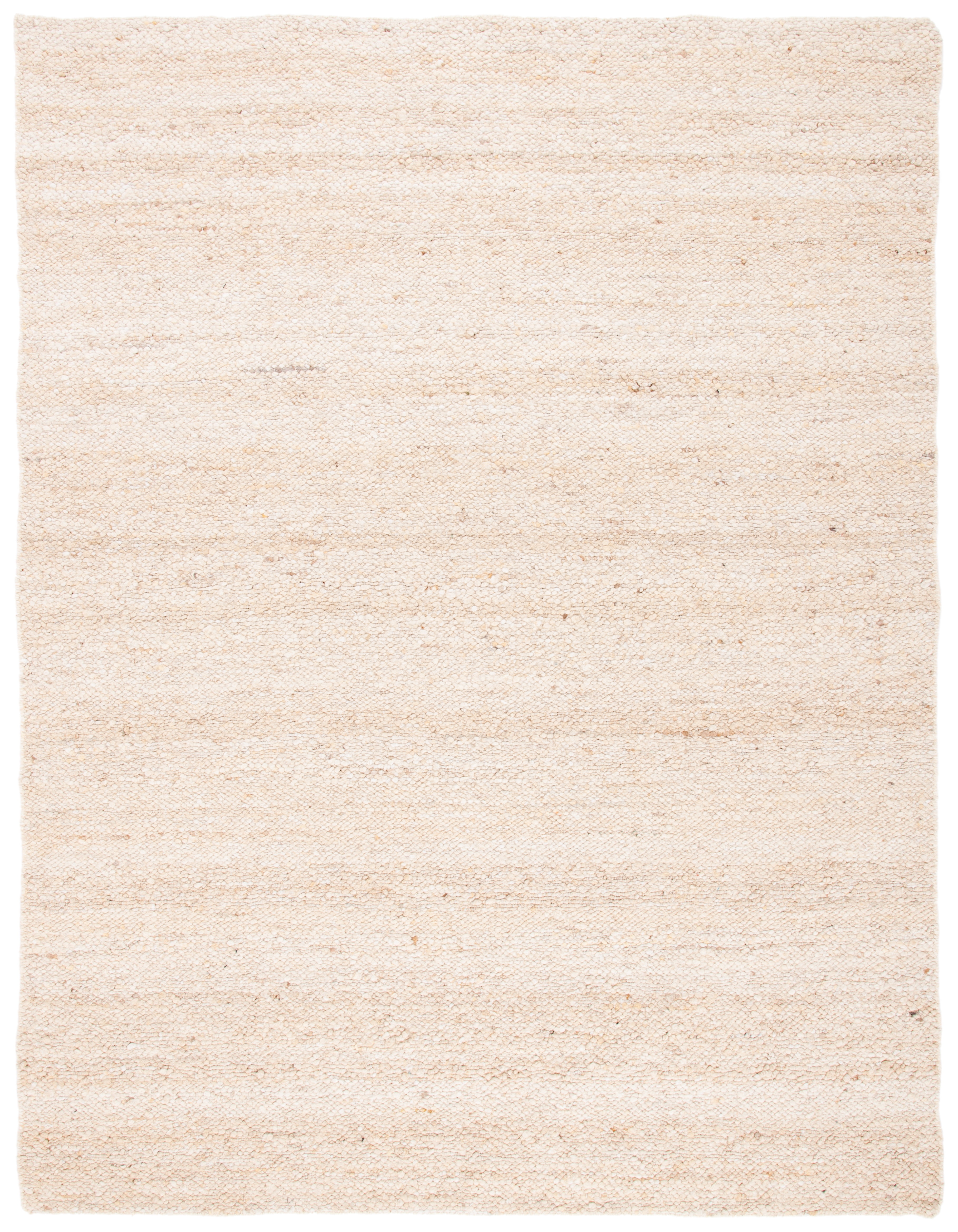 Ivory Handwoven Wool Rectangular 8' x 10' Area Rug