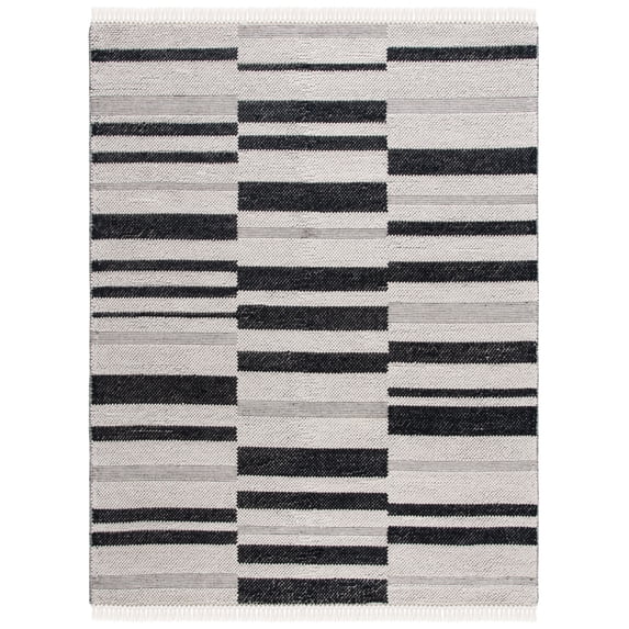SAFAVIEH Natura Qendro Striped Area Rug, Ivory/Black, 8' x 10'