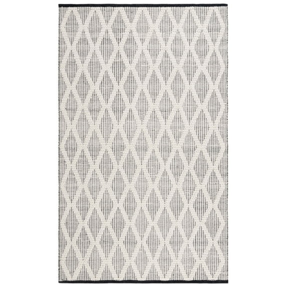 SAFAVIEH Natura Urban Diamond Area Rug, Black/Ivory, 6' x 9'