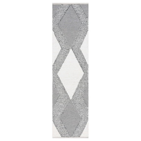 SAFAVIEH Natura Medici Diamond Runner Rug, Ivory/Grey, 2'3" x 8'