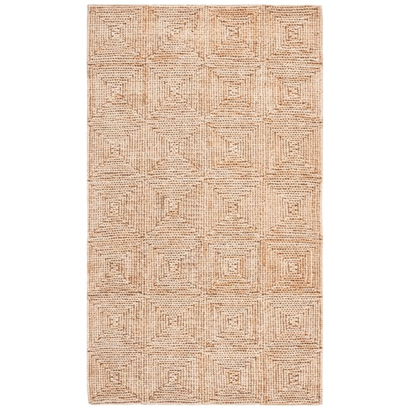 Safavieh Handmade Natural Fiber Nazgul Farmhouse Wool Rug 6' - Natural - Square