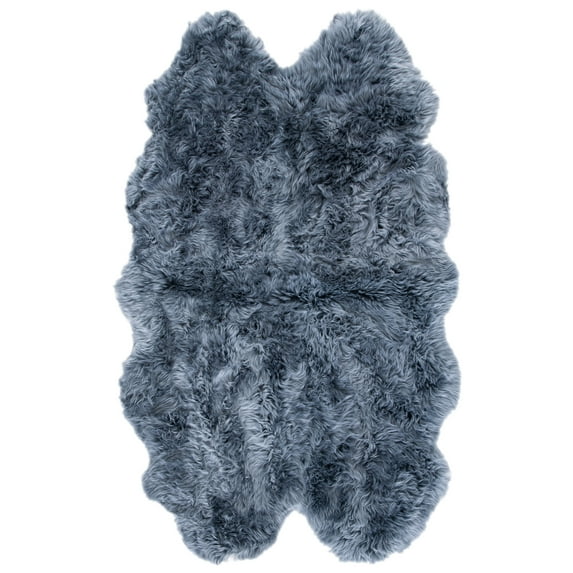 SAFAVIEH Sheep Skin Tiana Animal Area Rug, Grey, 1'4" x 2'4"