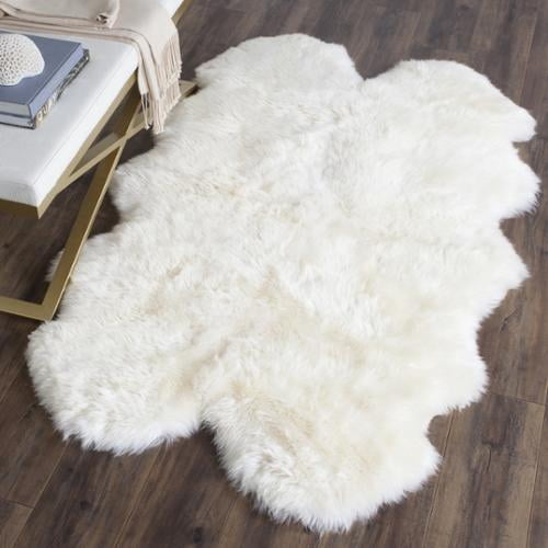 Safavieh Handmade Natural Sheepskin Leanca Shag Solid Rug - Walmart.com