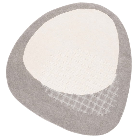 SAFAVIEH Novelty Maksim Abstract Area Rug, Grey/Ivory, 6' x 6' Scalloped