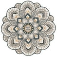 thumbnail image 1 of SAFAVIEH Novelty Mordikai Floral Area Rug, Beige/Navy, 8' x 8' Round, 1 of 7