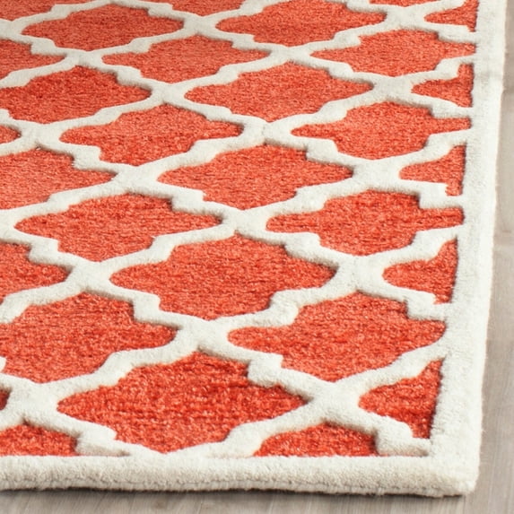 Safavieh Handmade Precious Geesche Modern Polyester Rug Rose 8' x 10' 8' x 10' Indoor Living Room, Bedroom, Dining Room Rectangle