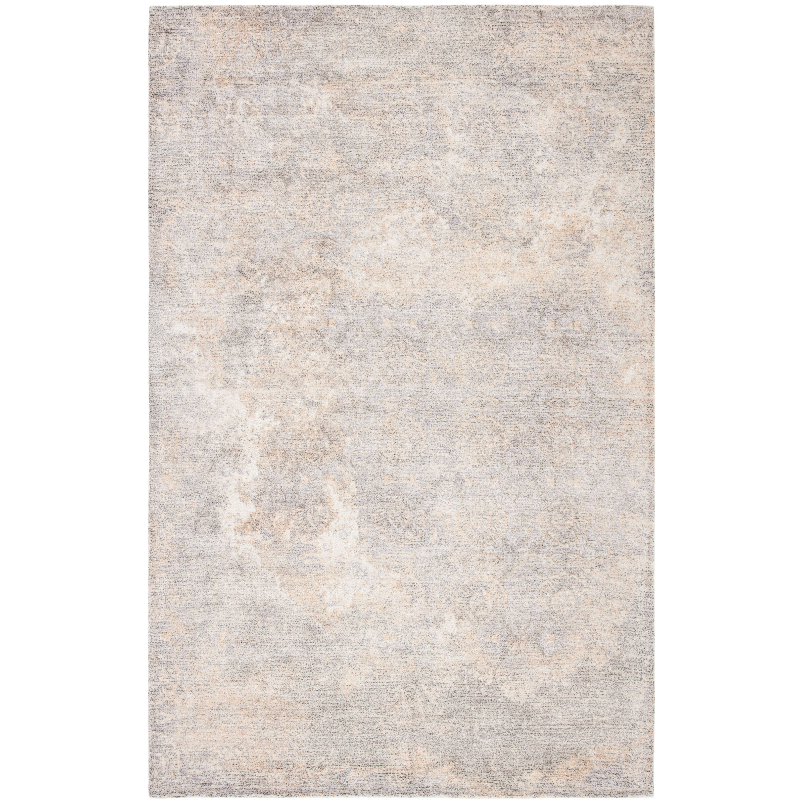 Ivory and Gold 6' x 6' Square Hand-Tufted Wool Rug