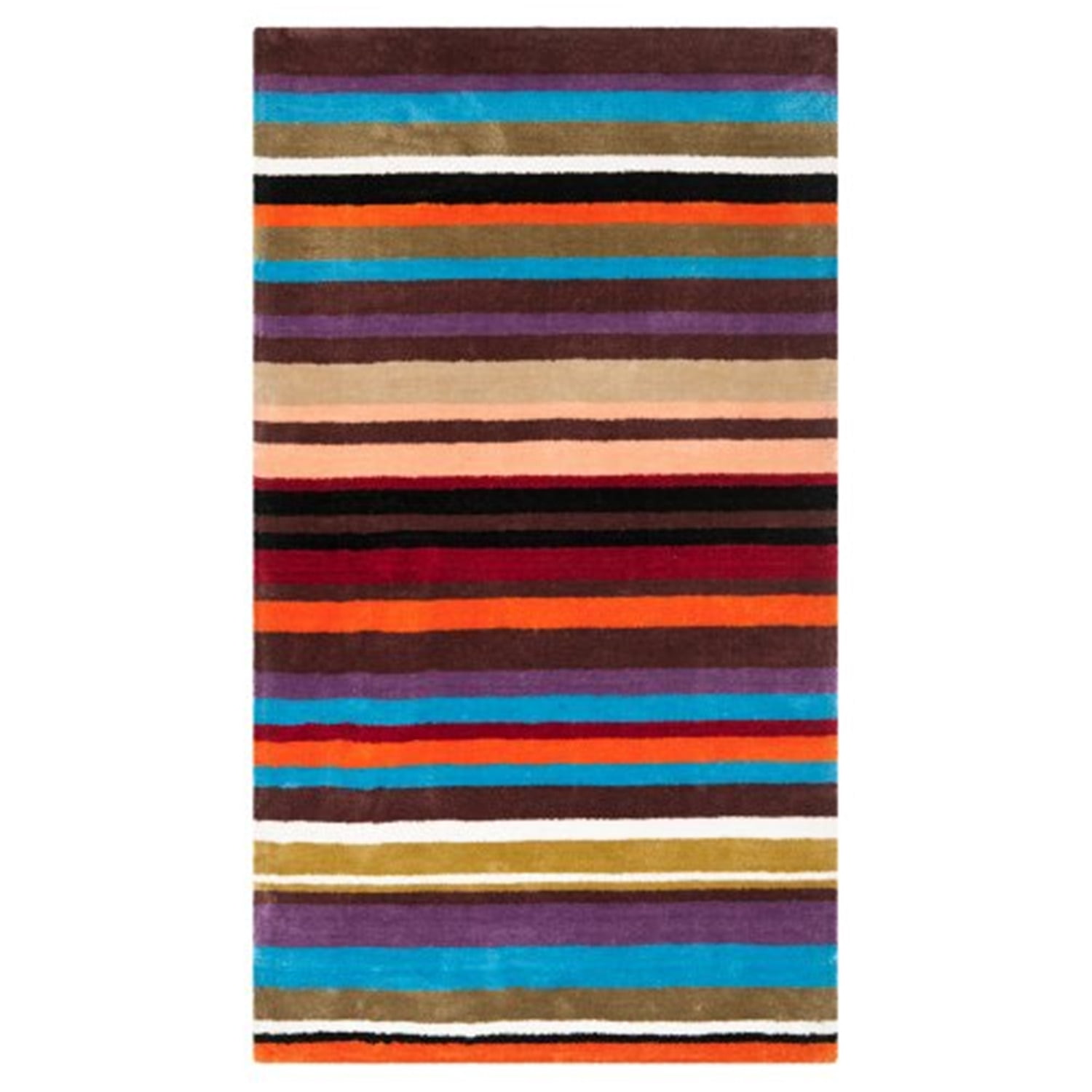Contemporary Rug - Rodeo Drive Wool Pile -Blue/Multi Style-B-Color:Blue ...