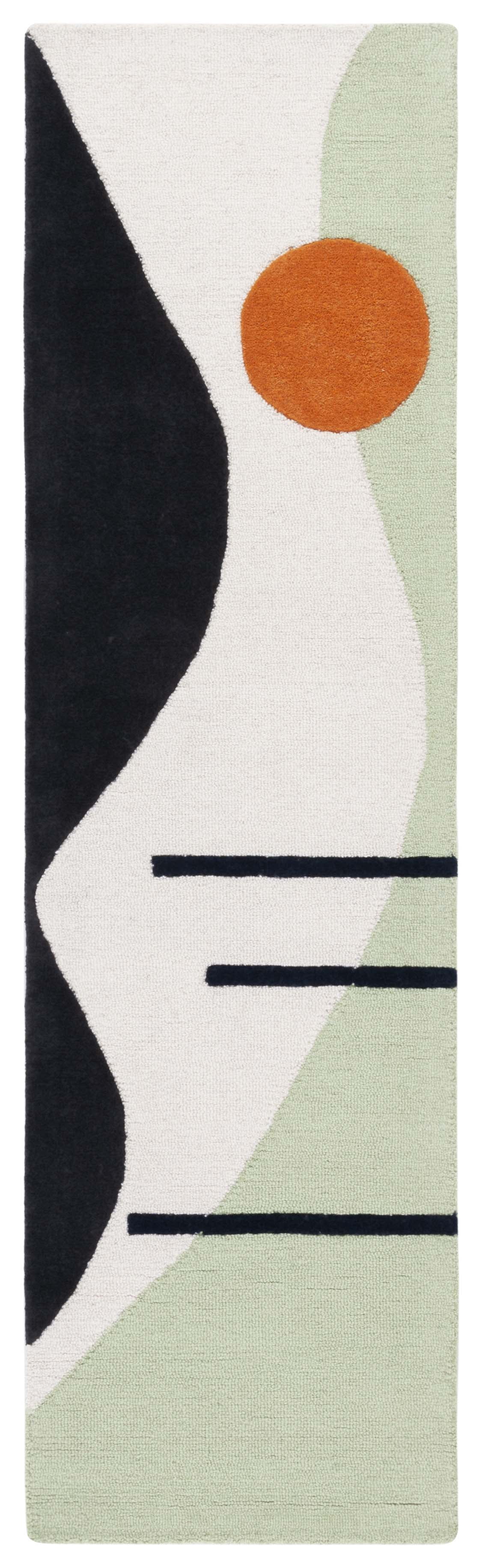 Rodeo Drive Green and Black Wool Hand-Tufted Runner Rug