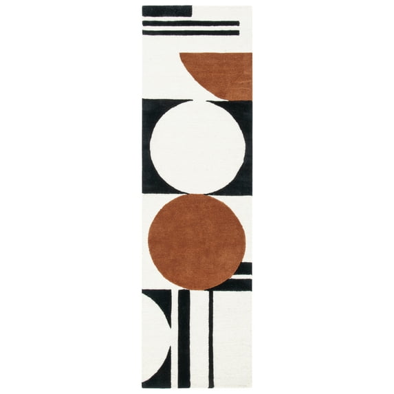 SAFAVIEH Rodeo Drive Darien Abstract Runner Rug, Ivory/Black, 2'3" x 12'