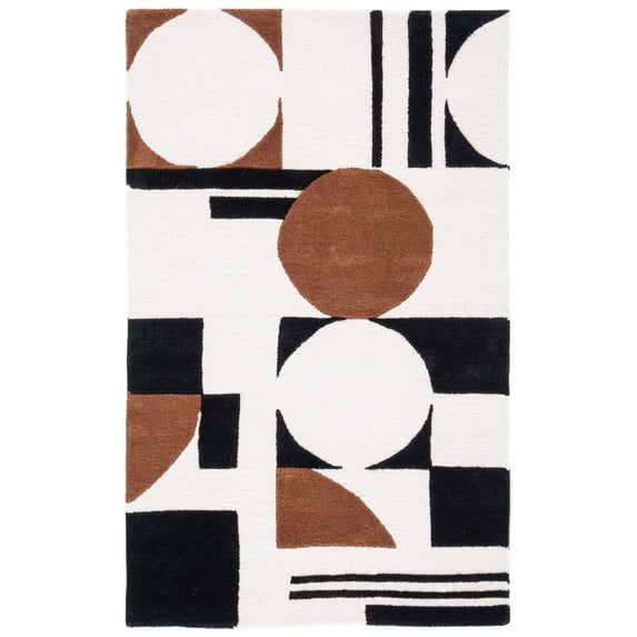 SAFAVIEH Rodeo Drive Darien Abstract Area Rug, Ivory/Black, 2'3" x 4'