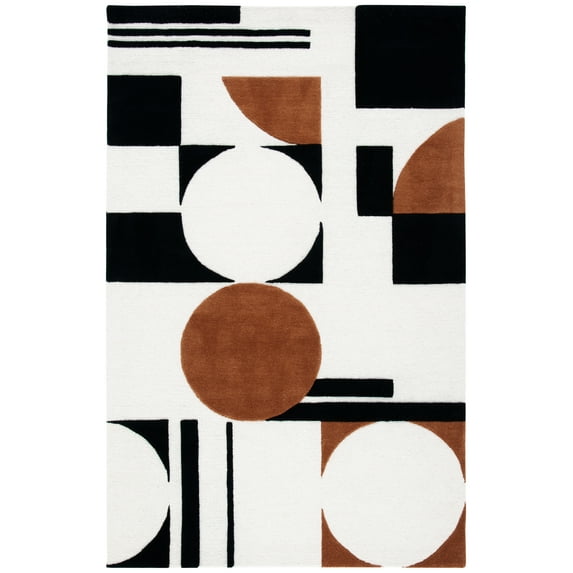 SAFAVIEH Rodeo Drive Darien Abstract Area Rug, Ivory/Black, 6' x 9'