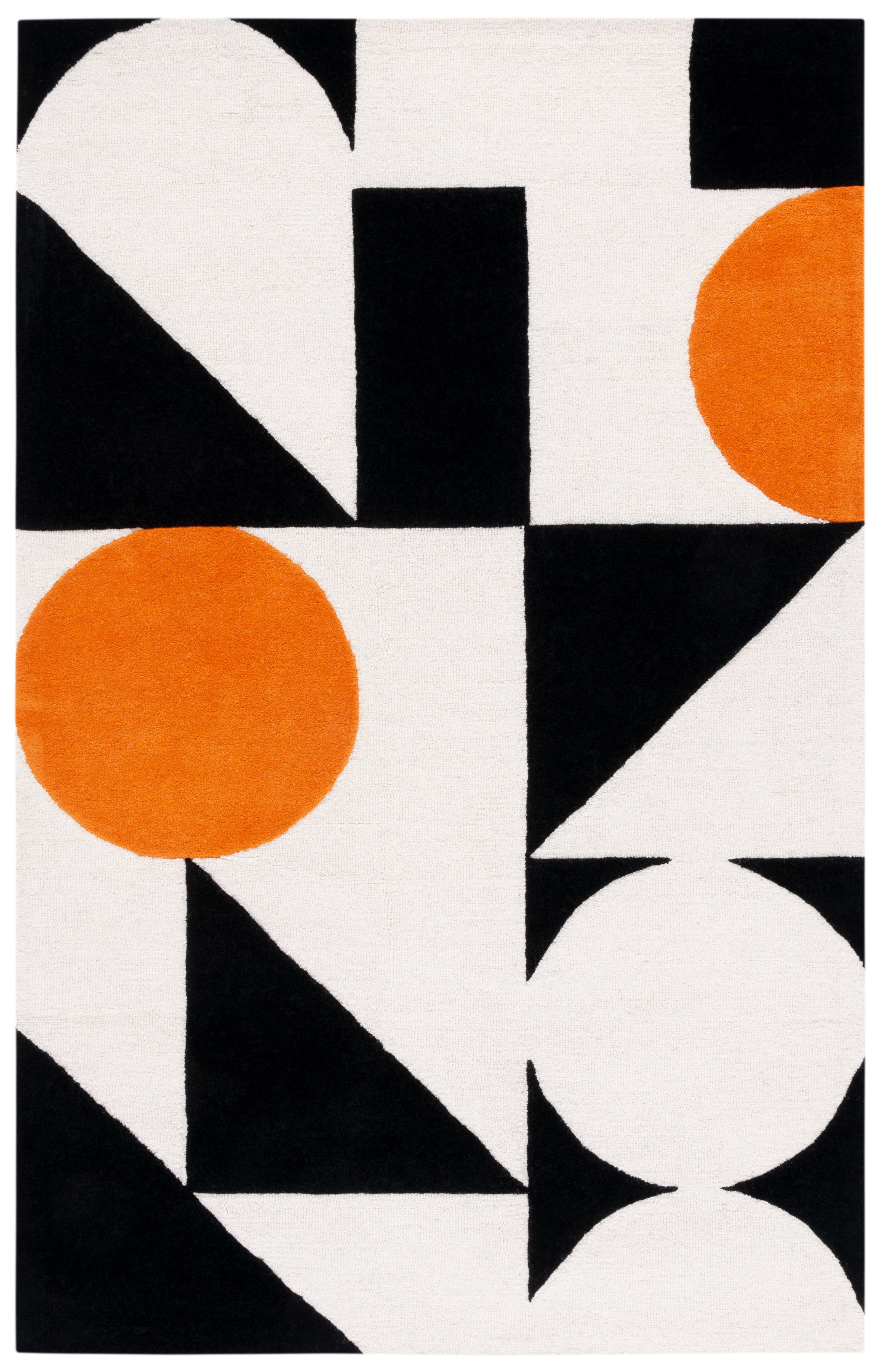 Rodeo Drive 5' x 8' Black and Rust Wool Geometric Rug