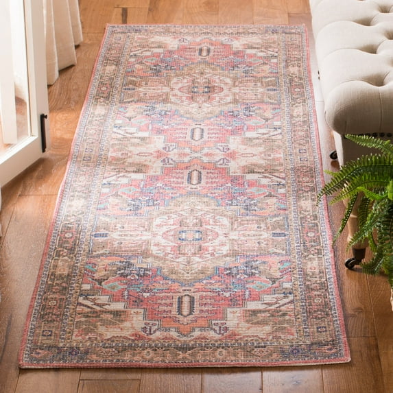 Safavieh Handmade Saffron Aurane Modern Tribal Cotton Rug Rust/Ivory 2'3" x 8' 8' Runner Handmade Rectangle,Runner