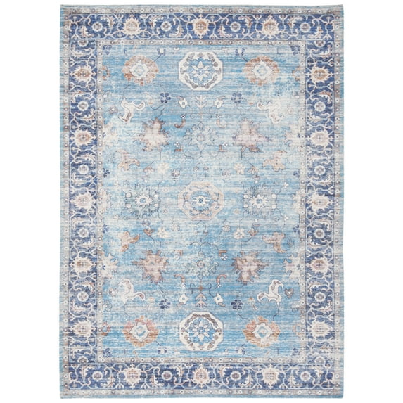 Safavieh Handmade Saffron Nimet Modern Tribal Cotton Rug Aqua/Navy 3' x 5' 3' x 5' Indoor