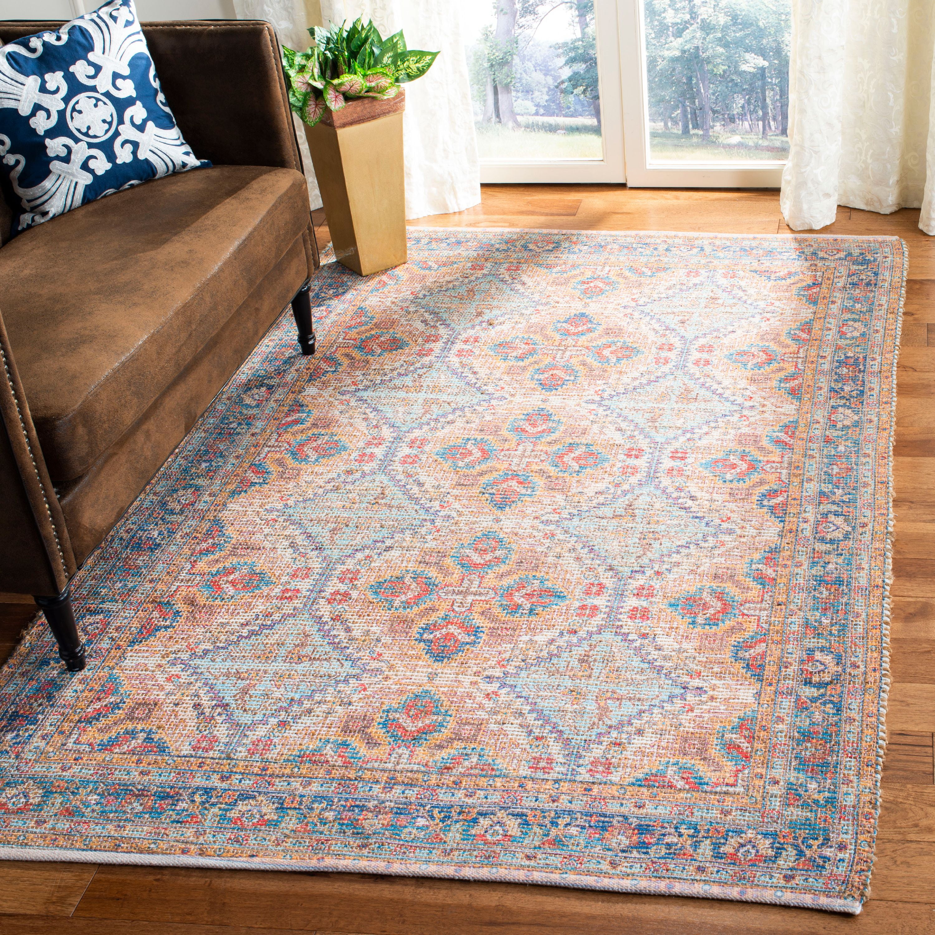 Safavieh  Handmade Saffron Zizi Modern Tribal Cotton Rug 8'  x  10' 8' x 10' Indoor Rectangle