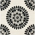 thumbnail image 1 of Safavieh Handmade Soho Chrono Ivory/ Black N. Z. Wool Rug (6' Square), 1 of 3