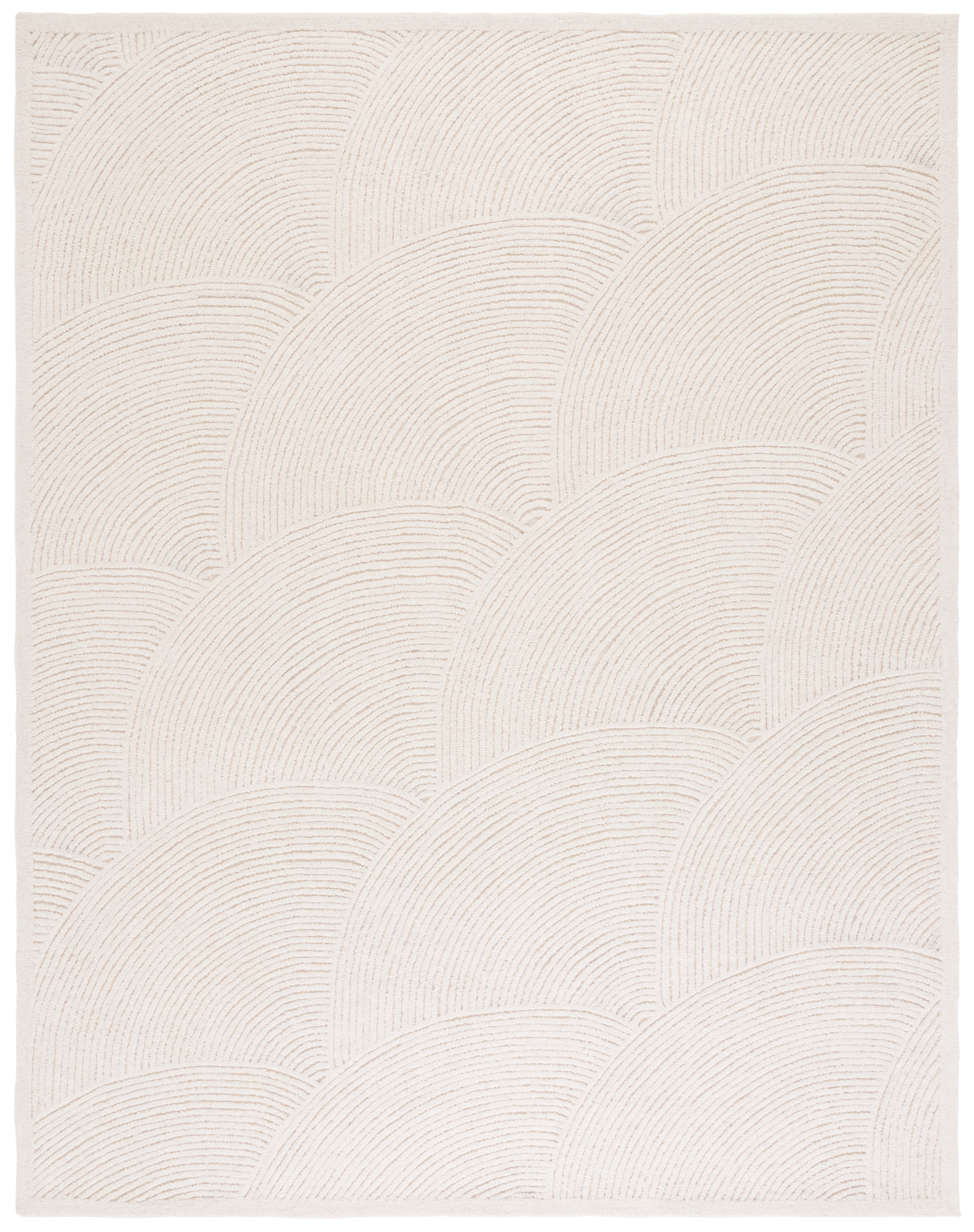 Ivory Geometric Handmade Wool 8' x 10' Area Rug