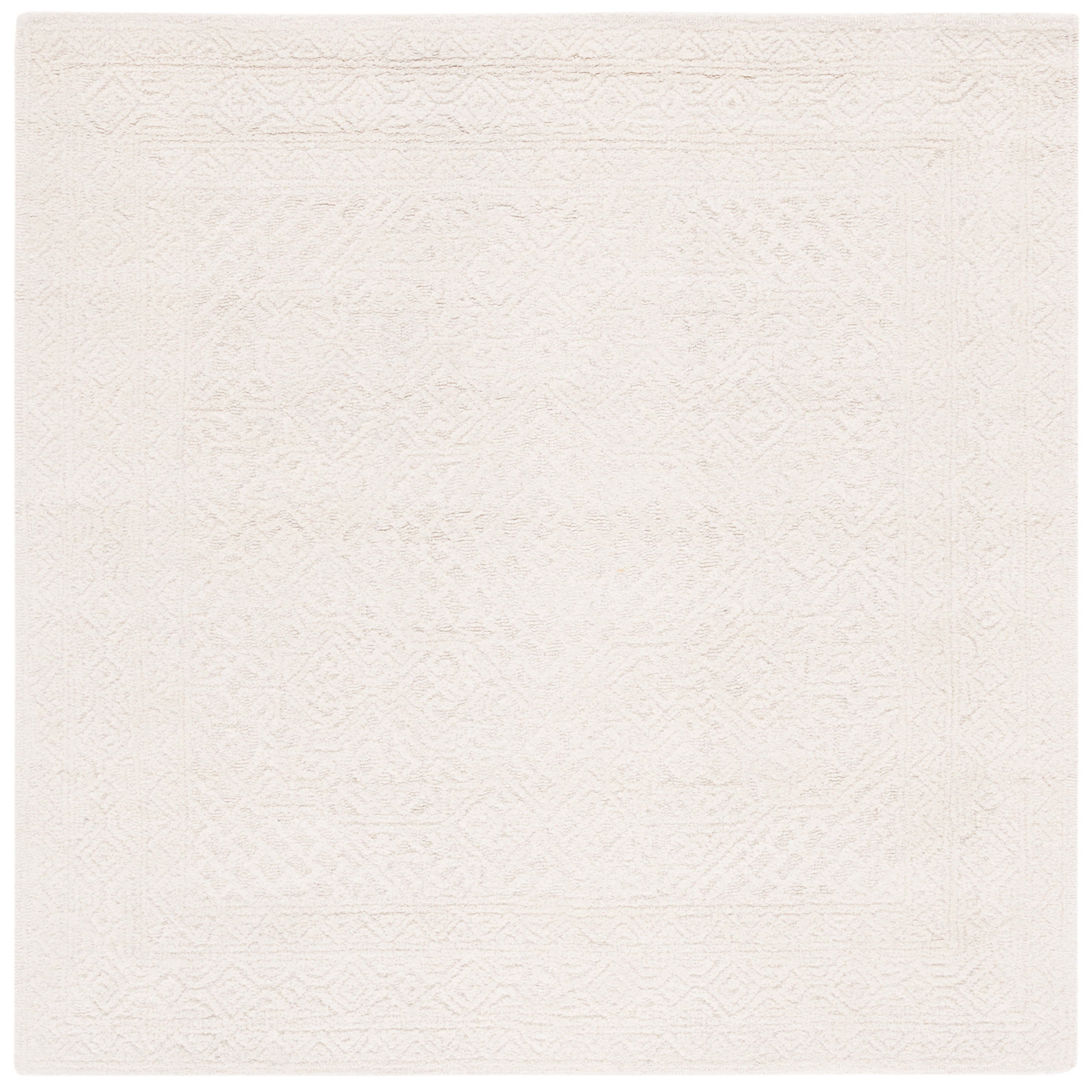 Handmade Ivory Braided Wool 6' Square Area Rug