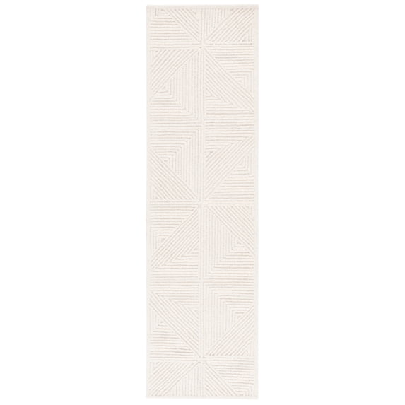 SAFAVIEH Textural Ashley Geometric Runner Rug, Ivory, 2'3" x 8'