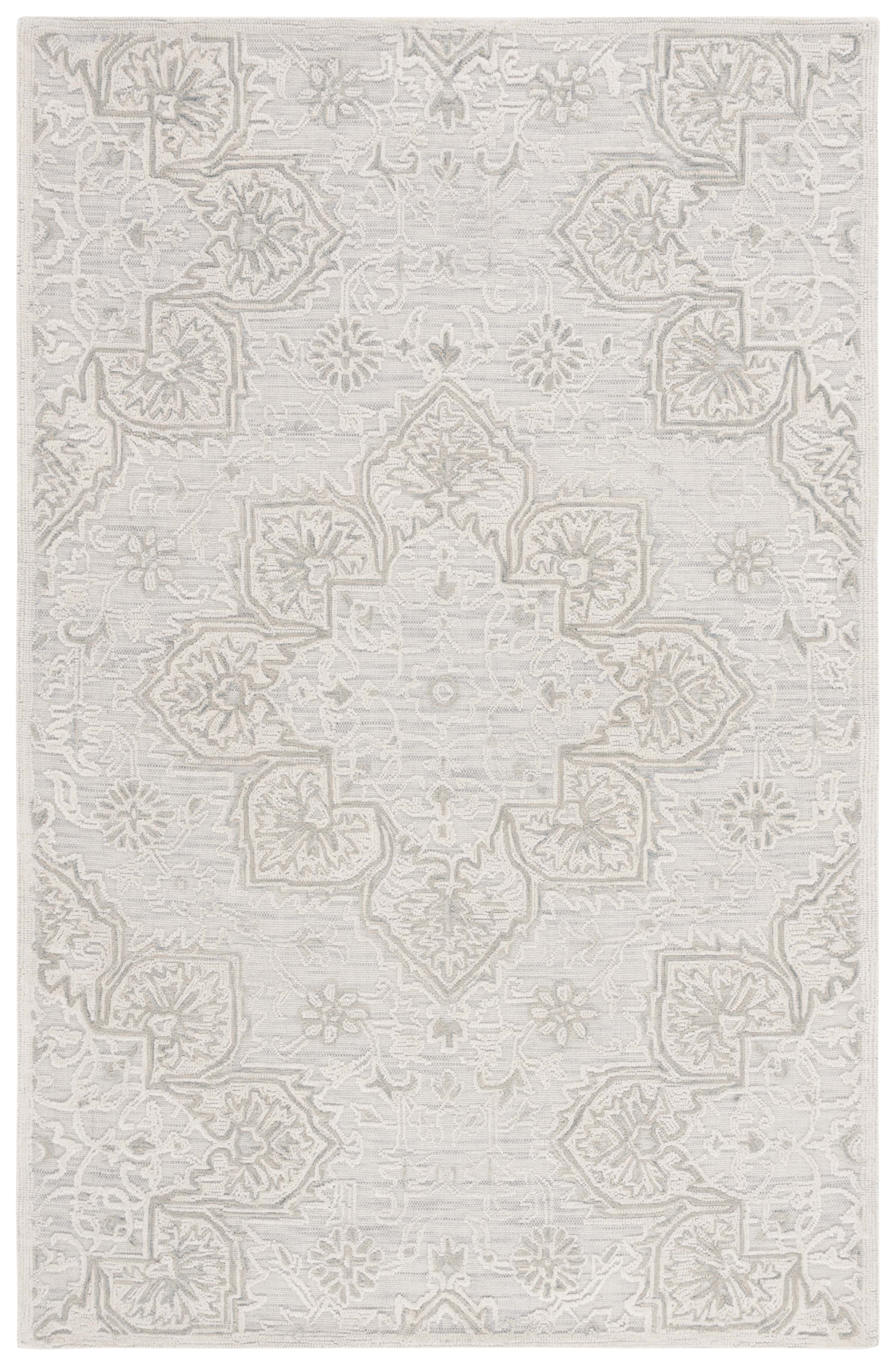 SAFAVIEH Trace Mia Medallion Area Rug, Grey/Ivory, 3' x 5'
