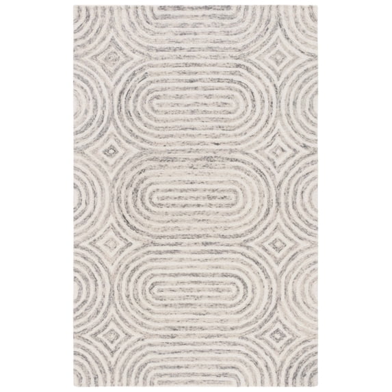 SAFAVIEH Trace Loew Geometric Area Rug, Grey/Ivory, 4' x 6'